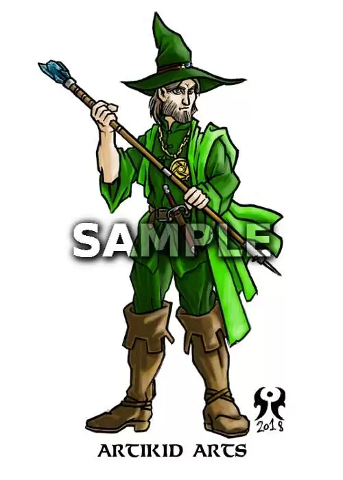 Green wizard - Artikid Arts | Fantasy Stock Art | DriveThruRPG