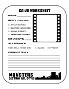 Monsters Destroy All Cities Kaiju Worksheet