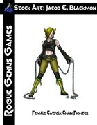 Stock Art: Blackmon Female Catfolk Chain Fighter