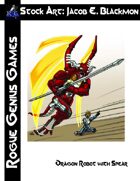 Stock Art: Blackmon Dragon Robot with Spear