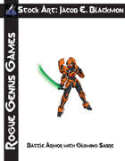 Stock Art: Blackmon Battle Armor with Glowing Sabre