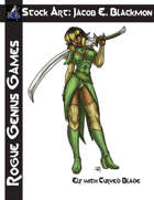 Stock Art: Blackmon Elf with Curved Blade