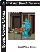 Stock Art: Blackmon Ghost Playing Solitaire