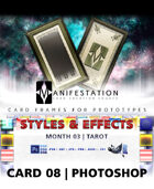 Card 08 - Styles & Effects (Tarot) Photoshop + Gimp | Card Game Design Template for Play-testing |