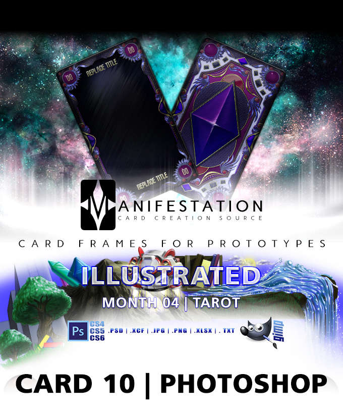 Card 10 Illustrated (Tarot) Photoshop Gimp Card Game Design