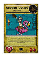 Bacon Cowboy Riding A Flamingo - Custom Card