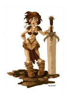 RPG Fantasy Character, Female, Human Barbarian