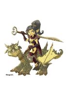 RPG Fantasy Character, Female, Elf Warrior on Dragon