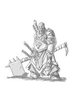RPG fantasy Character, Male, Half Orc Warrior
