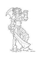 RPG Fantasy Character, Female, Half Orc Barbarian