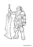 RPG fantasy Character, Male, Half Orc Warrior L