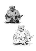 RPG Fantasy Character, Male, Dwarf barbarian miner