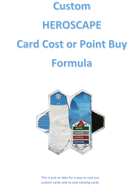 HeroScape Card Cost Point Buy System