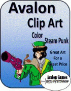 Avalon Clip Art, Color Steam Punk