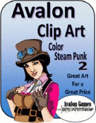 Avalon Clip Art, Color Steam Punk 2