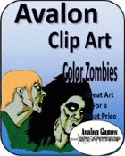 Avalon Clip Art, Color Zombies