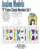 Avalon Models, “A” Frame Classic Monsters Set 1