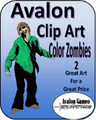 Avalon Clip Art, Color Zombies 2