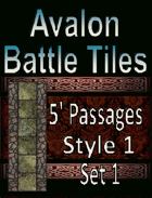 Avalon Battle Tiles, 5’ Dungeon Passages, Set 1 Style 1