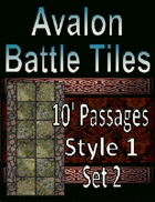 Avalon Battle Tiles, 10’ Dungeon Passages, Set 1 Style 2