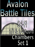 Avalon Battle Tiles, Sci-Fi ½ & ¼ Round Chambers, Set 1 Style 1