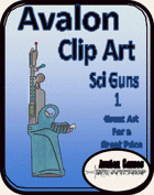 Avalon Clip Art, Sci-Fi Guns 1
