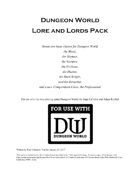 Dungeon World Lore and Lords Pack