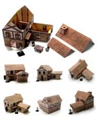 "3D" Fantasy Village House Terrain with Full Interior