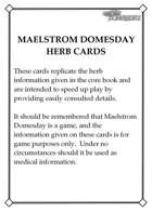 Maelstrom Domesday Herb Cards