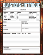 Blasters + Intrigue: Form Fillable Character Sheets