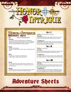 Honor + Intrigue: Adventure Sheets