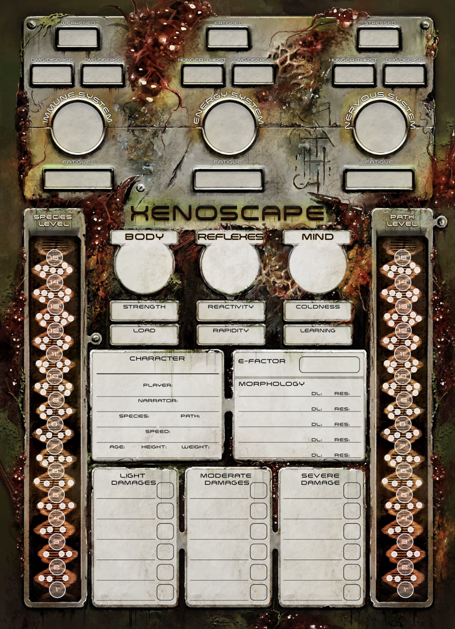XENOSCAPE - character sheet - ENG - Tin Hat Games | XENOSCAPE ...