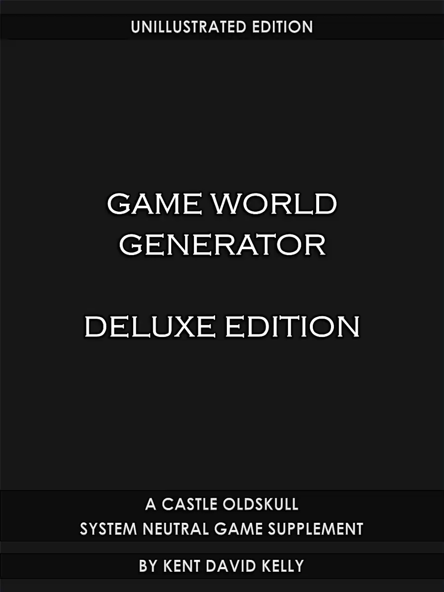 GAME WORLD GENERATOR - DELUXE EDITION - Unillustrated Edition