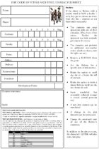 The Code of Steam and Steel - character sheet