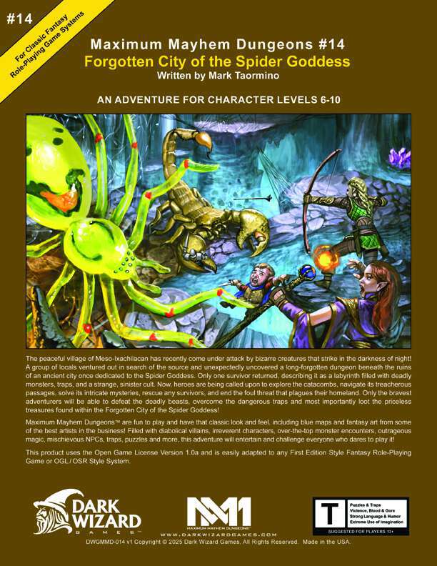 Forgotten City of the Spider Goddess 1E - Dark Wizard Games