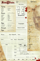 Ultima Forsan - Pregen Characters & Character Sheet