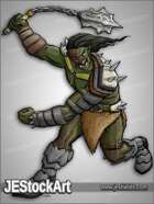 JEStockArt - Fantasy - Scarred Orc with Flail - CNB