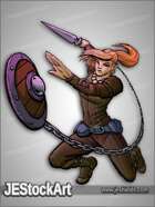 JEStockArt - Fantasy - Female Shield Warrior - CNB