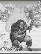 JEStockArt - Fantasy - Werebear Barbarian in Snow - GWB