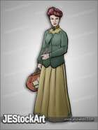 JEStockArt - History - News Reporter with Quill and Bag - CNB