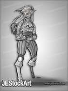 JEStockArt - Fantasy - Female Atlantean Pirate with Peg Leg - GNB