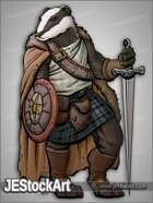 JEStockArt - Fantasy_Lycan - Celtic Badger with Longsword - CNB