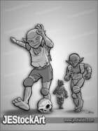 JEStockArt - Fantasy - Goblin Youths Play Soccer - GNB