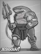 JEStockArt - Fantasy_Lycan - Shark Gladiator with Trident - HQGNB