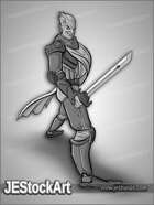 JEStockArt - Fantasy - Elven Swordsman in Frog Armor - GNB