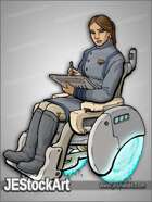 JEStockArt - SciFi - Young Female Agent in Wheelchair - CNB