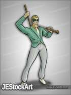 JEStockArt - Supers - Masked Man with Suit and Sword Cane - CNB