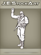 JEStockArt - Modern - Sleeveless Militia Personnel Raising Fist - LNB