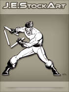 JEStockArt - Supers - Martial Artist With Collapsible Staff - LNB