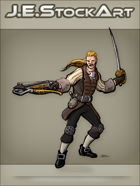JEStockArt - Fantasy - Swordsman In Fancy Garb With Crossbow - CNB